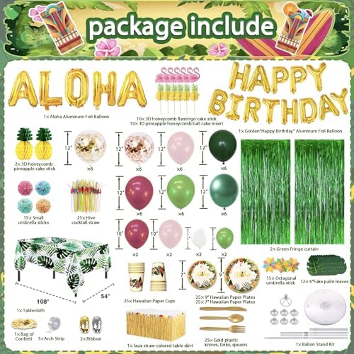 UJoyant 323 Piece Hawaiian Party Decor Kit