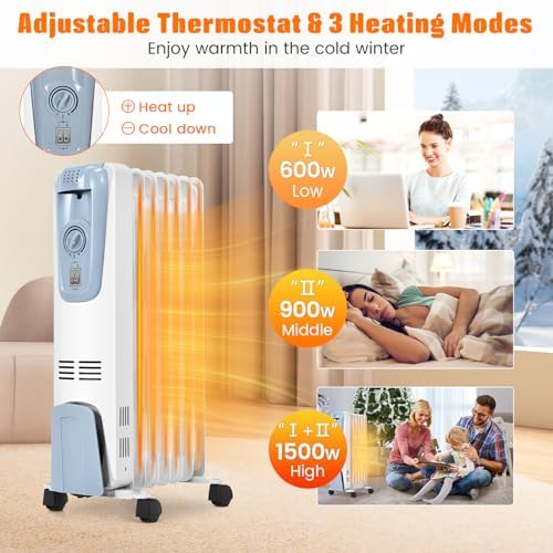 Happygrill 1500W Oil Heater for Living Room