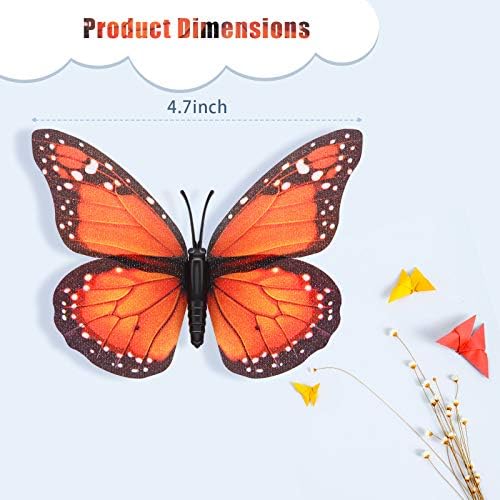 Syhood 48 Piece Orange Monarch Butterfly Decor Kit