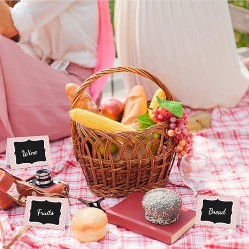 TaoBary 24 Pcs Pink Gingham Chalkboard Party Decorations