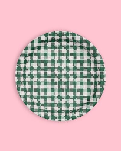 Xo Fetti Camp Gingham Paper Plates 24 Pack 9 Inch