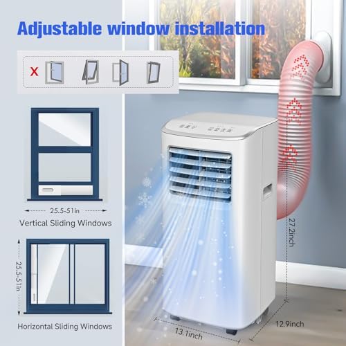 Coolblus 8500 BTU Portable Air Conditioner for 360 Sq Ft Room