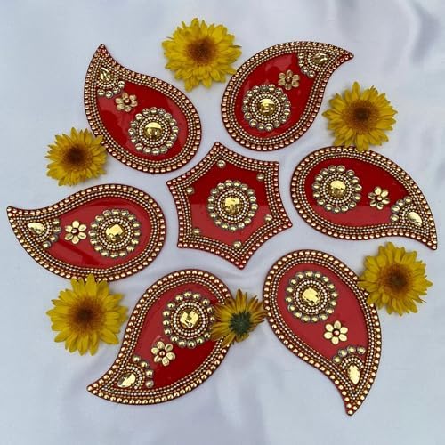 LOVENSPIRE Acrylic Rangoli Set 12 Inches Reusable