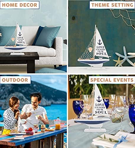 CoTa Global Ocean Blue Sailboat Decor 14 Inch 1