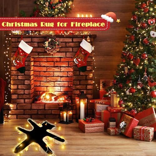 Fried Cat Christmas Rug with Always-On Lights