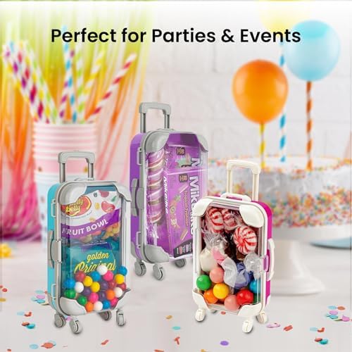 Hammont 3 Pack Mini Suitcase Storage Boxes - Purple
