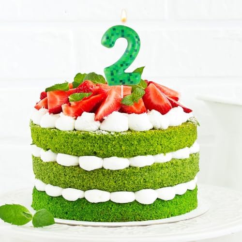 Pixel Miner Dynamite Green Number 7 Birthday Candle 1