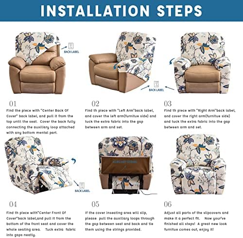 Eco-Ancheng 4-Piece Recliner Chair Cover Set