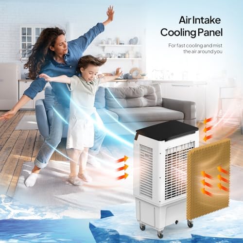 ROVSUN 2300CFM Portable Air Cooler with 4 Ice Boxes and Remote Control