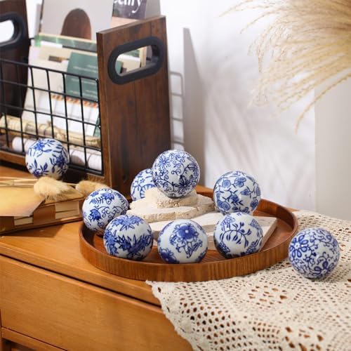 Vesici 9 Pcs Blue and White Porcelain Decorative Balls
