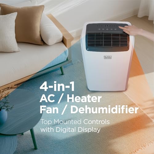 BLACKDECKER Smart Portable AC with Heat and Fan 12000 BTU White