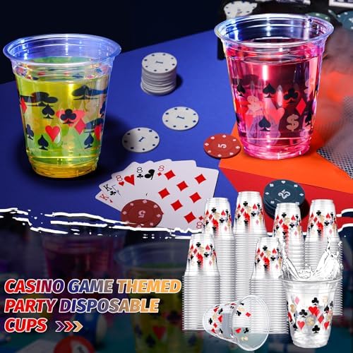 Uiifan 50 Pcs Casino Party Cups 12 Oz Disposable Plastic 1
