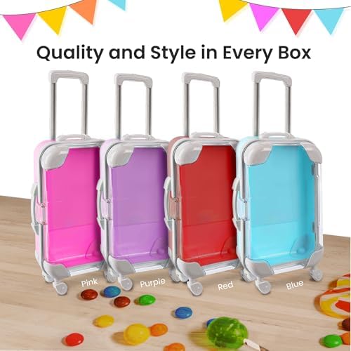 Hammont 3 Pack Mini Suitcase Storage Boxes - Purple