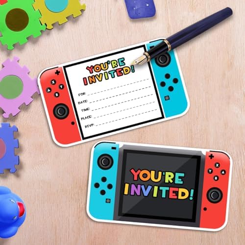 Yangmics Direct Video Game Party Invitations 30 Set with Envelopes
