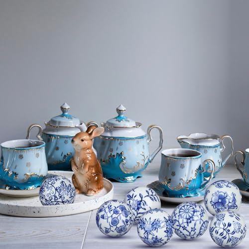 Vesici 9 Pcs Blue and White Porcelain Decorative Balls