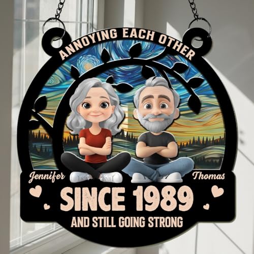 Personalized Annoying Each Other Couple Sun Catcher 1