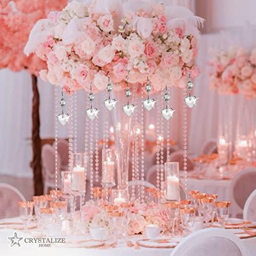 Crystal Decor Christmas Wedding Heart Hanging Ornaments 3-Pack