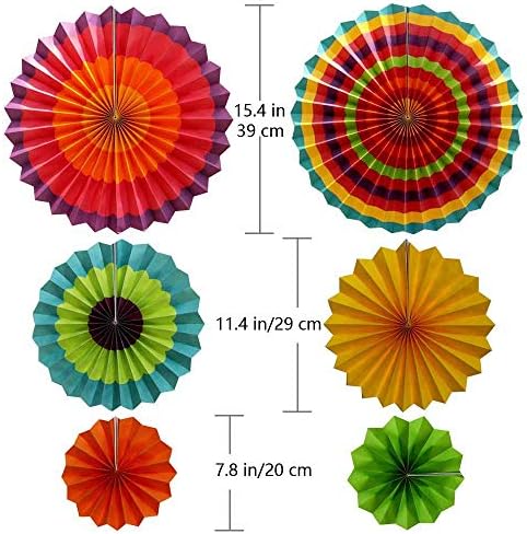 Hola Fiesta Paper Fans Set of 12 for Celebrations