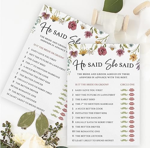 Printed Party Bridal Shower Game Set with 4 Fun Activities