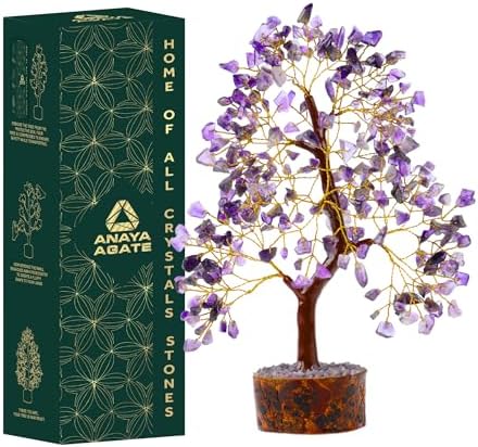 ANAYA AGATE Amethyst Crystal Tree of Life Bonsai