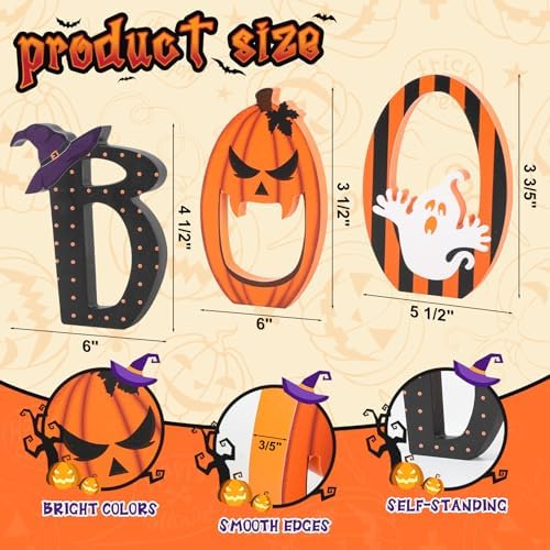 COCHIE BOO Halloween Signs Table Decor Set of 3