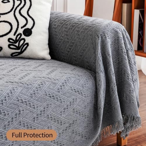 Deep Dream Sectional Couch Covers 2 Piece Set Dark Grey 1