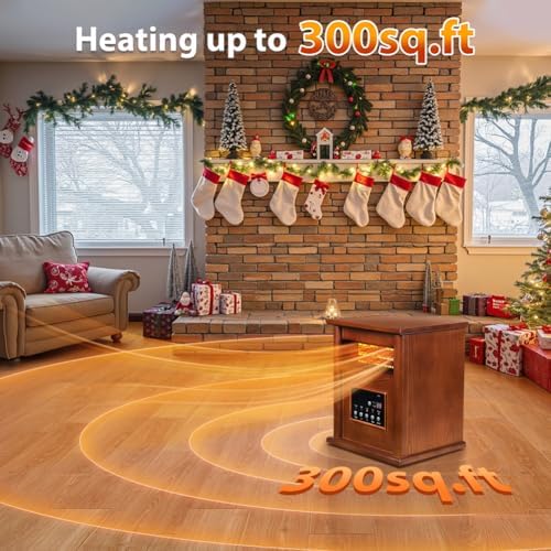 Electric Infrared Space Heater with 3 Heat Settings and Remote Control