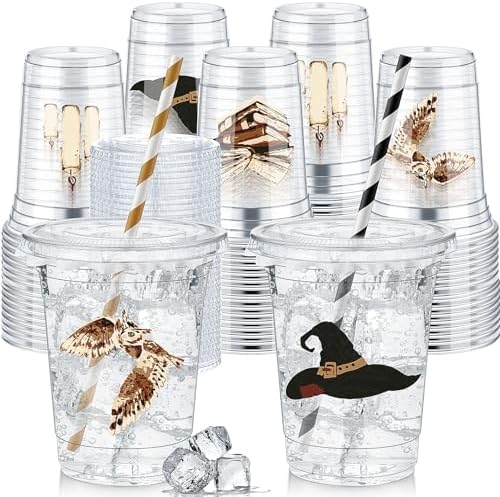 Magical Wizard Party Cups 50 Pcs Gold Black Set