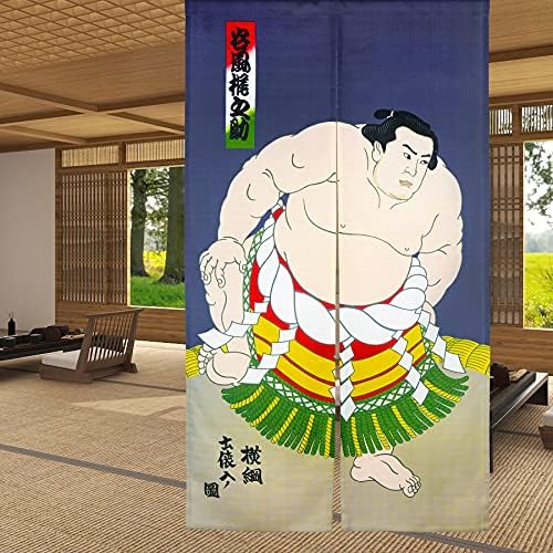 LIGICKY Noren Door Curtain Sumo Wrestler Print 335x59 Inch