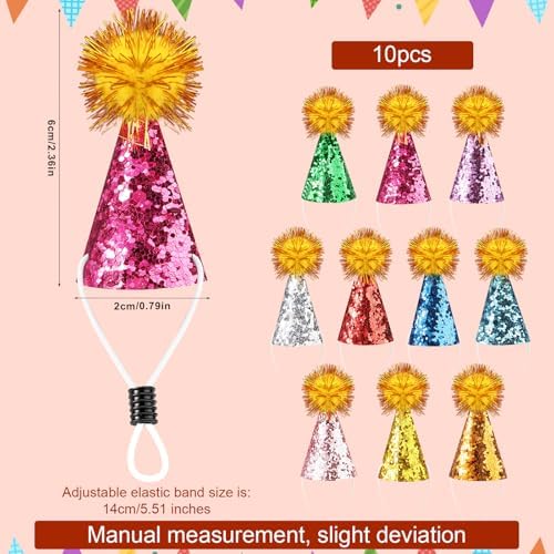 BOXOB 10pcs Mini Party Hats for Toy Animals
