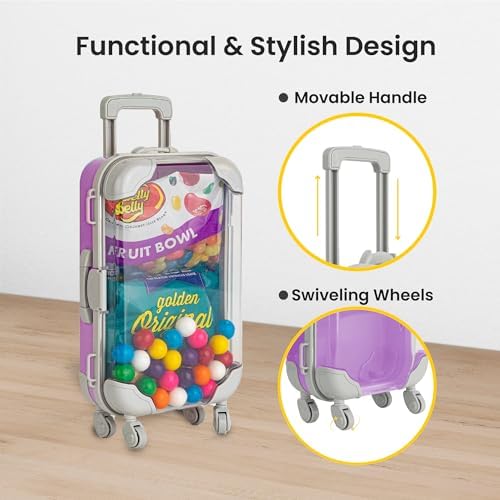 Hammont 3 Pack Mini Suitcase Storage Boxes - Purple