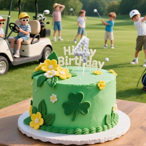Golf Number 4 Birthday Candle - Sports Themed Decor