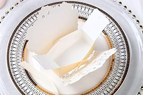 Ponatia 50PCS Gold Foil Wedding Favor Box with Ribbon