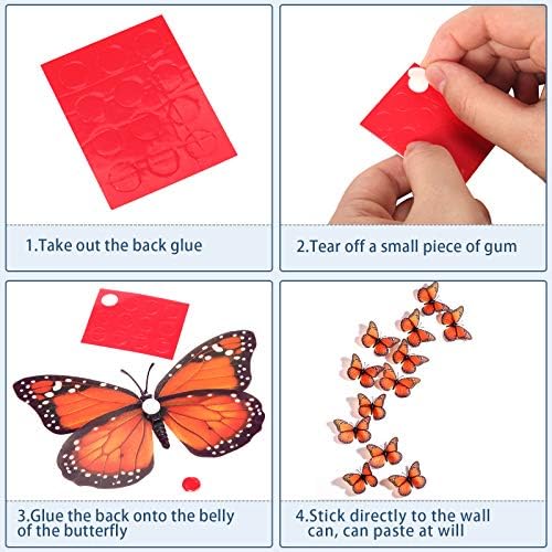 Syhood 48 Piece Orange Monarch Butterfly Decor Kit