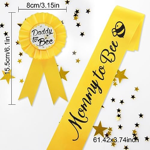 Grevosea Baby Shower Sash Badge Set for Mom and Dad