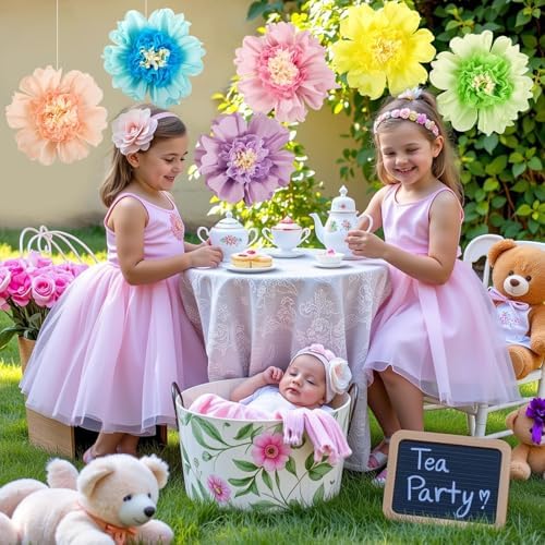 SUNBEAUTY 6PCS Large Pastel Tissue Paper Flowers Decor Set