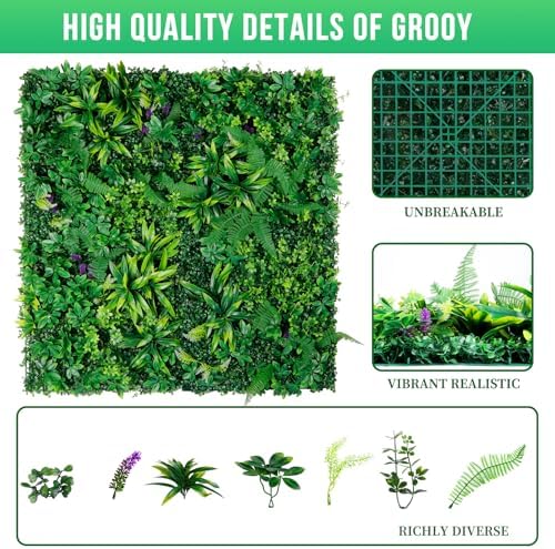 Artificial Boxwood Panels 20x20 12pcs UV Protection Privacy Fence Indoor Wedding Backdrop