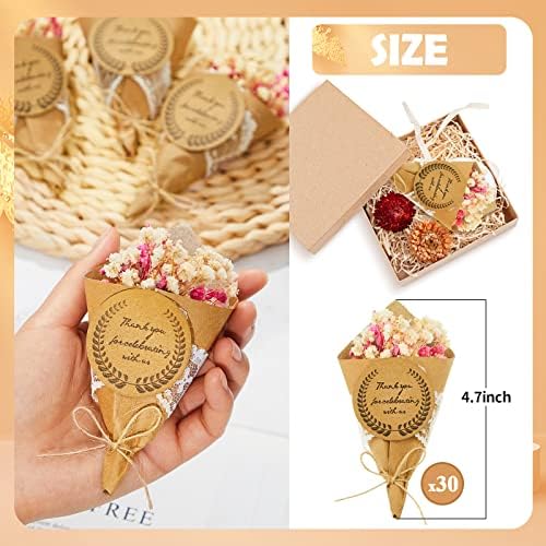 30 Pcs Mini Dried Flower Bouquet Magnets Wedding Decor Gift