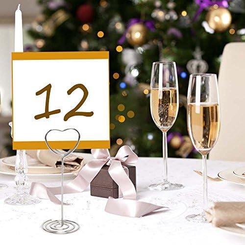 Elegant Heart Shape Table Card Holder Set of 25 Silver