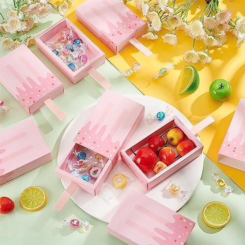 PH PandaHall Mini Ice Cream Shape Candy Gift Boxes 20 Pcs Pink