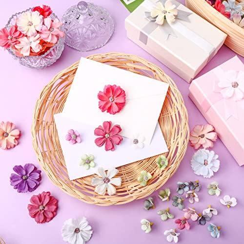 Geosar 120 Pcs Mini Faux Flowers for DIY Decorations