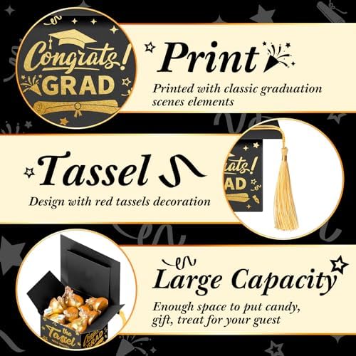 100 Pcs Graduation Candy Boxes with Tassels