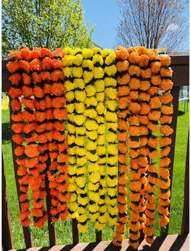 LOVENSPIRE 5 String Marigold Garland for Home Decor