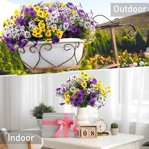 18 Bundle Fake Pansy Flowers for Outdoor Decor