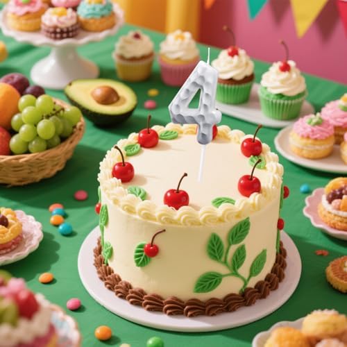 Golf Number 4 Birthday Candle - Sports Themed Decor