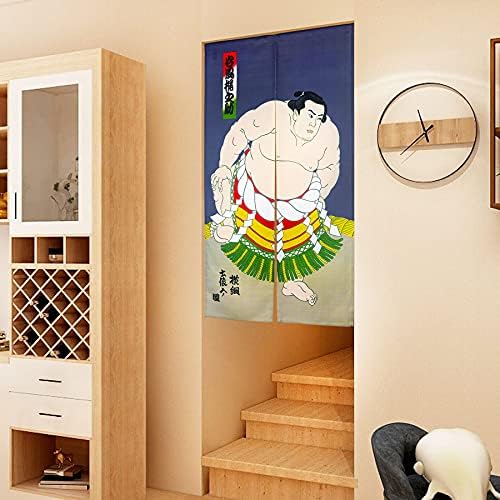 LIGICKY Noren Door Curtain Sumo Wrestler Print 335x59 Inch
