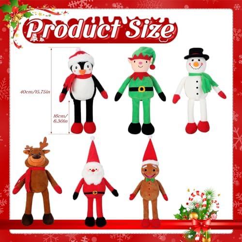Poen 6 Pcs 16 Inch Christmas Plush Ornaments Set