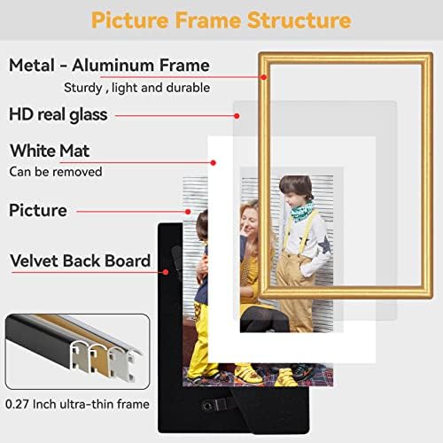 Black Classic Picture Frame 5x7 No Mat for Wall or Desk