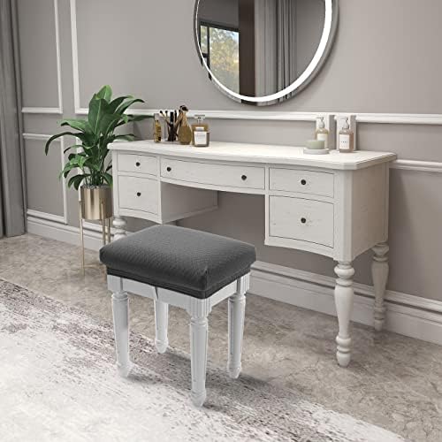 BUYUE Luxury Vanity Bench Stool Cover XS Grey