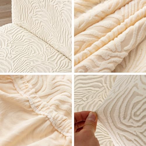 YUEANG Dining Chair Covers 6 Pack Beige Slipcover